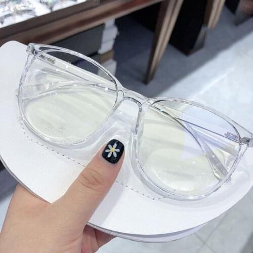Celebrity Plain Round Glasses Frame New Korean Version Trend Big Frame Anti-blue Light Flat Mirror Womens Glasses Mens Glasses