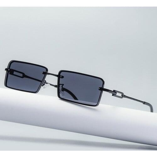 Retro Square Frame Narrow Sunglasses Street Photography Glasses