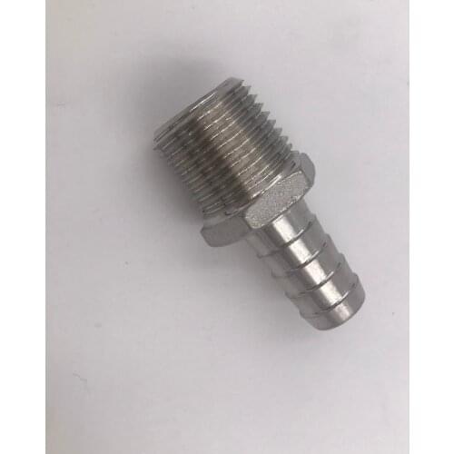 Stainless Steel Hose Barb - 1/2" Male BSP x 1/2"Barb, Brewer Hardware, Homebrew Pump fitting