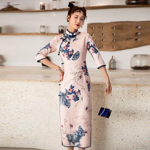 SWEETXUE Cheongsam 2021 Modern Improved Long Temperament Girl Chinese Style Party Dress Women Vestido de mujer