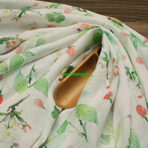 High-end ramie printed dress brand digital printing clothing fabric
