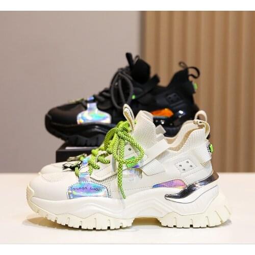 New Women Casual Sneakers Woman Platform Shoes Female Slip On Brand Shoes Ladies Mesh Chunky Sneakers Zapatos De Mujer Trainers