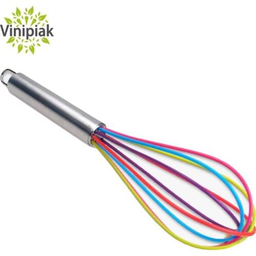 10 Inch Kitchen Manual Egg Beaters Stir Cream Dough Knesding Egg Whisk Food Grade Silicone Salad Mixer