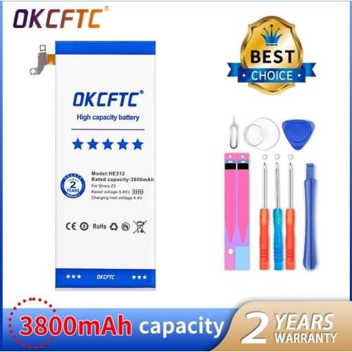 100% Original OKCFTC 3800mAh HE312 HE309 Battery For SHARP Z3 L900S FS8009