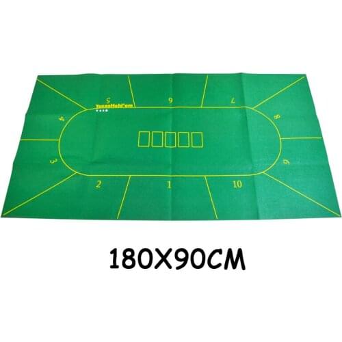 180x90cm Poker Table Cloth Texas Hold'em Poker Black Jack Table Cloth Poker Felt Layouts Poker Mat Casino Accessories 10 Player
