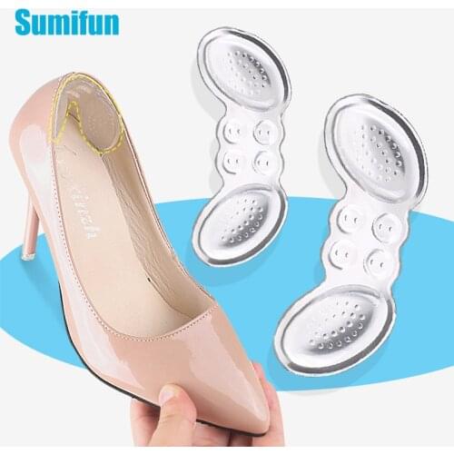 2Pcs Silicone Gel Women Anti Abrasion Insoles for Shoes High Heels Soft Cushion Heel Liner Grips Protector Pain Relief Foot Care