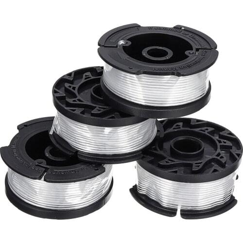 4pcs 30ft Lawn Mower Replacement Kits Grass String Trimmer Spool Line Cap Cover With Spring Auto Feed Work With Black And Decker