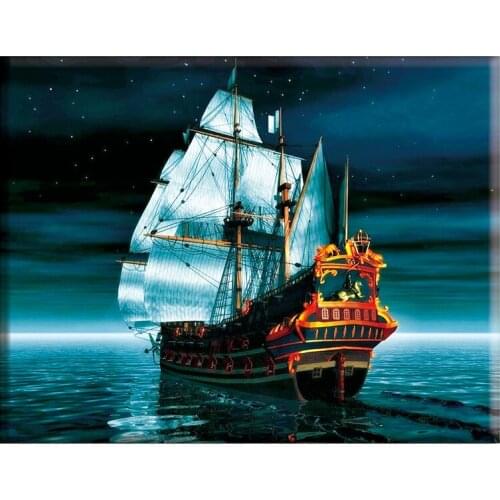 5D DIY Diamond Painting Landscape Boat Sailing Cross Stitch Patterns Needlework Diamond Painting kits for Embroidery with Beads