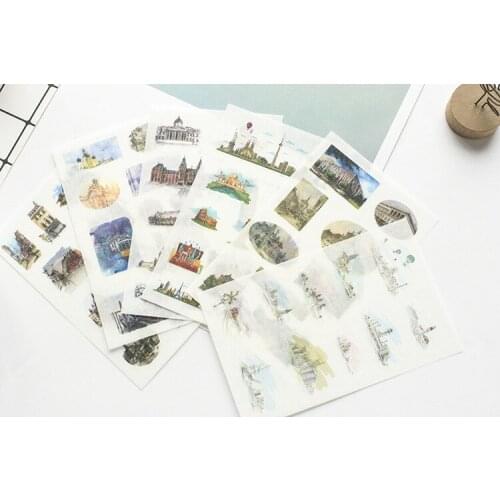 6pcs Building paper sticker Organizer Calendar Diary Book Planner Scrapbook Decoration Diary Sticker papeleria