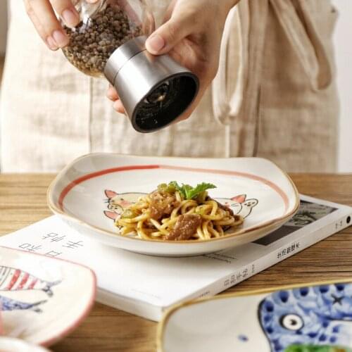 8 inch ceramic plate, dish plate, household pasta plate, sushi plate, dessert plate, soup plate, flat plate, breakfast plate