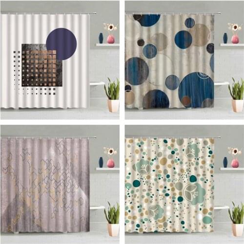 Noble Elegant Exquisite Art Geometry Wave Point Shower Curtain Bath Products Occlusion Waterproof Screen Hotel And Home Decor