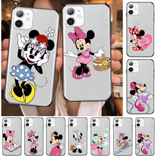 Summer Minnie Mouse Anime Style Phone Case cover For iphone 11 pro max Cases 12 8 7 6 s XR PLUS X XS SE 2020 mini Transparent