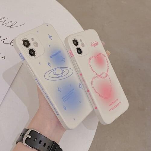 New Eternal Love Couple Phone Case For iPhone 12 Pro Max Cute Square Silicone Cover Conque Shell For iPhone 11 XR XS X 7 8 Plus