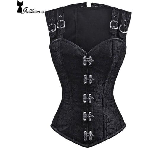 Black Puck Corset Lace Up Metal Closure Boned High Quality Corset