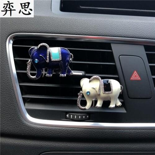 Color metal elephants Automobile decoration Womans car perfume clip Fine car air freshener Air conditioning perfume Car styling