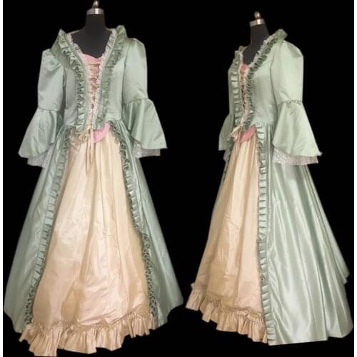 2019 New green elegant Halloween Cosplay dress Colonial Georgian Renaissance Gothic Historical dress D-300