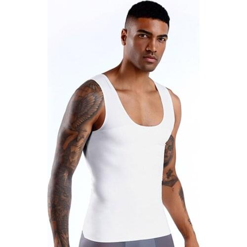 Fitness Men Body Shaper Waist Trainer Tank Tops Tummy Slimming Belt Corset Waist Cincher Girdle Vest Undershirt