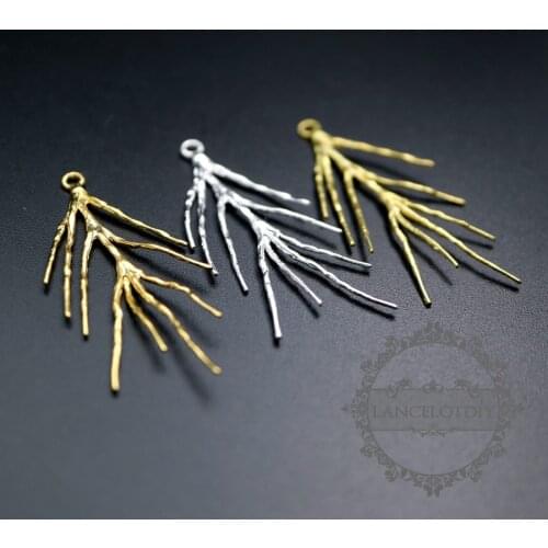 20x38mm gold,silver,raw brass color coral branch DIY pendant charm jewelry findings supplies 1800239