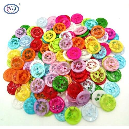 HL 100Pcs 13MM Mix color plastic buttons childrens apparel supplies sewing accessories DIY scrapbooking A245