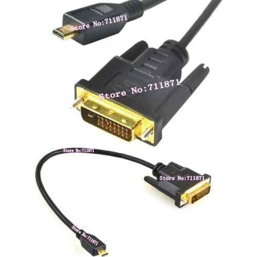 Type D Micro HDMI DVI cable Line Type D Micro HDMI Male to DVI24+1 Male Video Line cable 24+1 DVI Male Micro HDMI Male wire cord