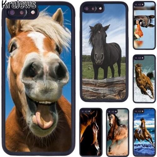 Krajews Beautiful Horse Animal Phone Case For iPhone 5 6S 7 8 plus 11 12 Pro X XR XS Max Samsung Galaxy S6 S7 S8 S9 S10 PLUS