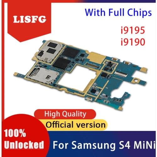 Full working motherboard for Samsung Galaxy S4 mini i9195 i9190 With Android system Used For S4 mini i9195 i9190 logic Board