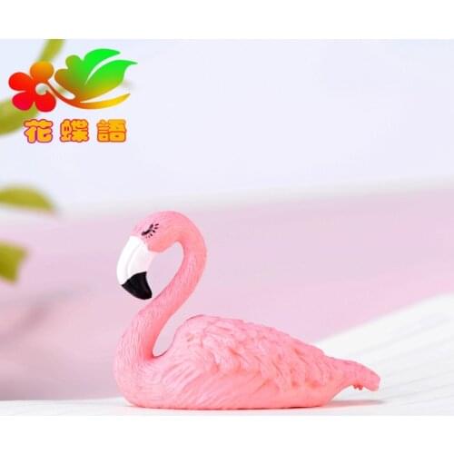 Mini Flamingo Figurine PVC Animal Souvenir DIY Zoo Crafts fairy garden miniatures garden decoration mini figures