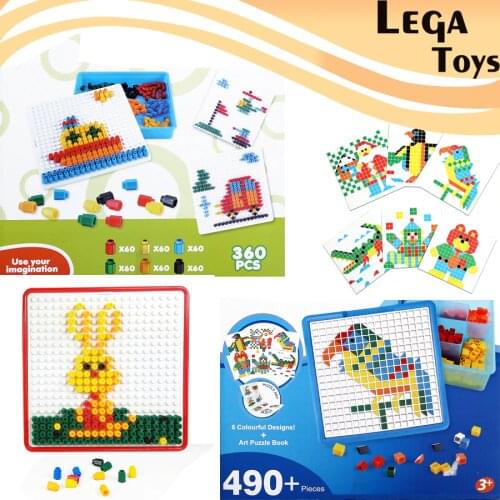 Mosaic Puzzle Pegboard Construction Building Kits Jigsaw Puzzle Game Puzzle Art Educationa Toys for kids 2 styles for choose