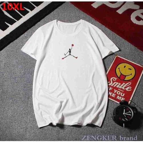 Summer new mens plus size short-sleeved T-shirt 10XL simple half-sleeved compassionate oversized student wear men t shirt