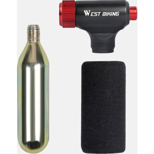 CO2 Inflatable Inflator Universal High Pressure Inflator Portable Bike Pump Air Pump Tire Pump (Black Red)