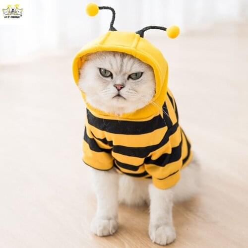 New Cute Fashion Hooded Sweater Autumn And Winter Thin Velvet Teddy Small Dog Funny Clothing Pet Cat Clothes