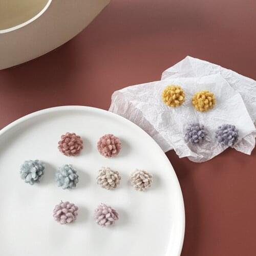 ZDMXJL 2021 New Fashion Womens Earrings Fine Simple Flower Ball Winner Earrings For Women Girl Party Gifts Jewelry Wholesale