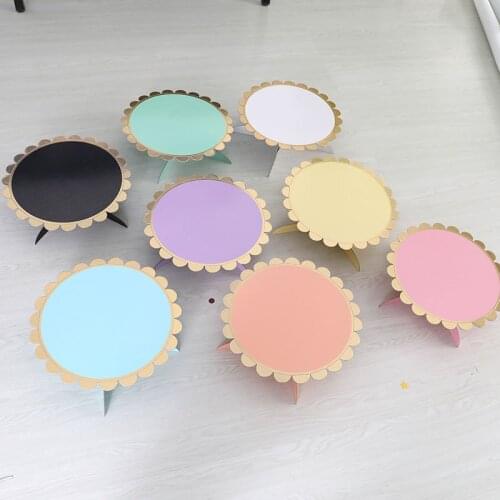 Single Layer Round Cupcake Tablecoth Stands Holder Dessert Table Display Supplies Plate for Baby Showers Party