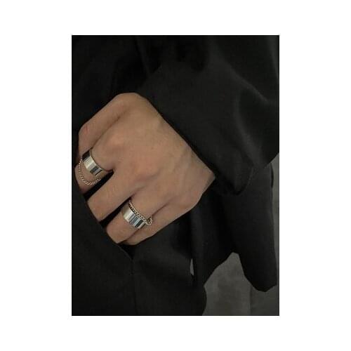 Wholesale Lover Ring Tiny Modern Vintage Chain Ring For Women Elegant Jewelry Valentines Day Gift Stainless Steel Wedding Anel