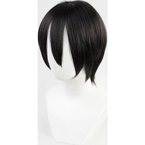 Mikasa Ackerman Cosplay Wig The Final Season Attack on Titan Short Black Heat Resistant Synthetic Hair Anime Wigs + Wig Cap