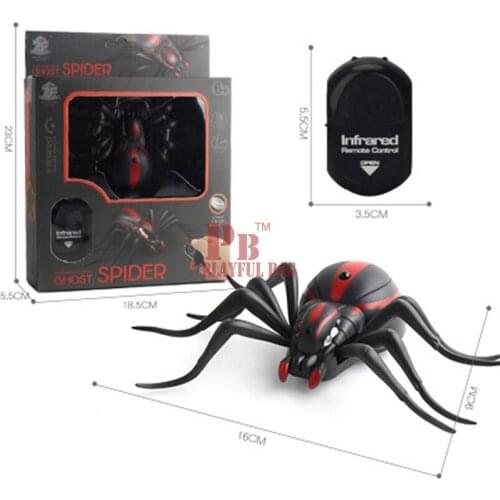 Pb playful bag Funny Simulation Infrared RC Remote Control Scary Creepy Insect spider Toys Halloween Electronic pets Gift For