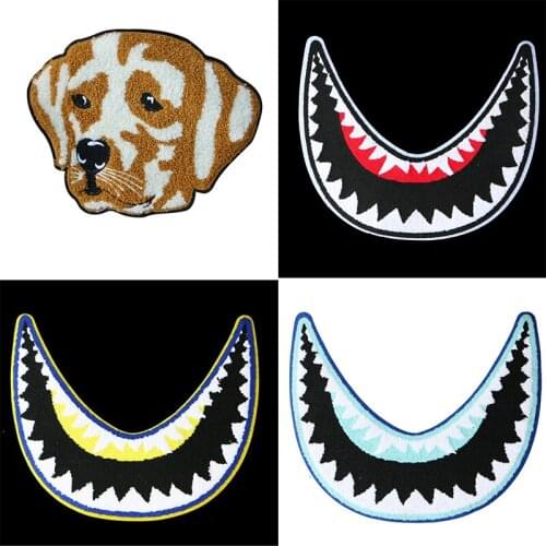 Towel Cute Dog Fashion Collar Embroidery Iron Patch Military Uniform Sticker Stripe Decal DIY Dress Badge