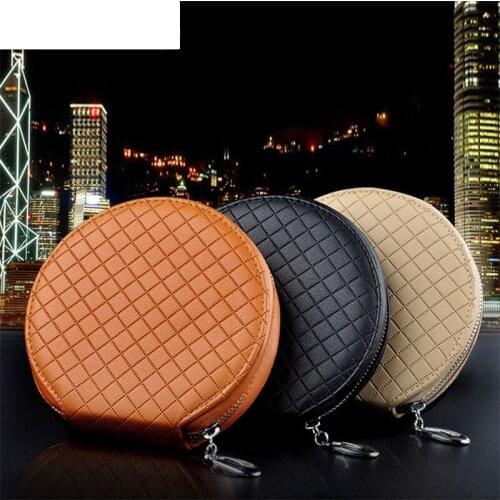 Portable New Fashion Car Lattice CD Box For DVD Case Automotive Supplies Storage Bag Car Holder Leather CD Travel Organizer