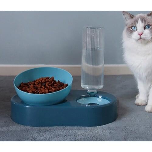 Pet Supplies Cute Cat Feeder Protects Cervical Spine Easy Clean Cat Drinking Fountain Dog Food Bowl Automatic Water Supply