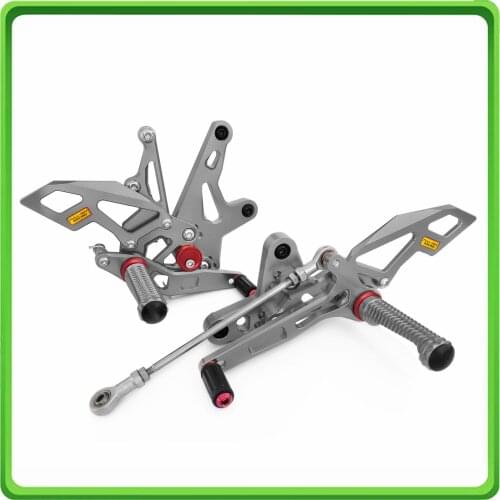 Adjustable Rearsets Rear set sets Foot Rest Pegs Pedal for Kawasaki Ninja 400 / EX400 2018 2019 2020 Gray