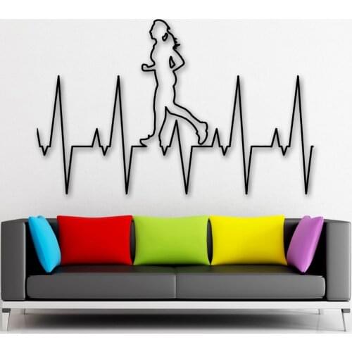 Removable Home Decoration Living Room Stickers Running Fitness Wall Decal Healthy Lifestyle adesivo vinilos Decor poster NY-253