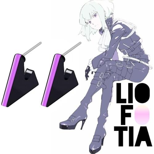 Anime PROMARE Lio Fotia Earrings Metal Noir Triangular Earrings for Women Men Ear Stud Jewelry Gift