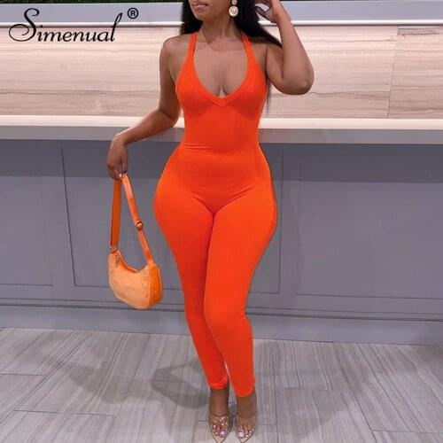 Simenual Ribbed Backless Criss Cross Rompers Womens Jumpsuit Sporty Workout Fitness Solid Casual One Piece Outfits Sleeveless