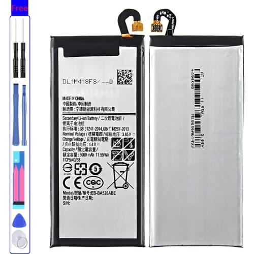 Replacement Battery For Samsung Galaxy 2017 Edition A5 2017 A520F SM-A520F Battery EB-BA520ABE 3000mAh with Track Code