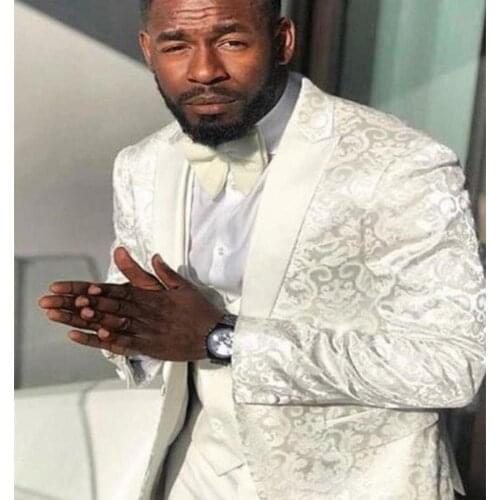 Ivory Groom Tuxedos one button Groomsman Suit High Quality Wedding suit Custom Made Suit 3 Pieces(Jacket+vest+pants)