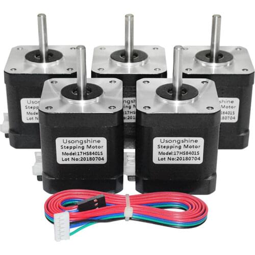 Usongshine 5pcs/lot 3D printer motor 4-lead Nema17 Stepper Motor 42 motor Nema 17 motor 42BYGH 1.7A (17HS8401S) with DuPont