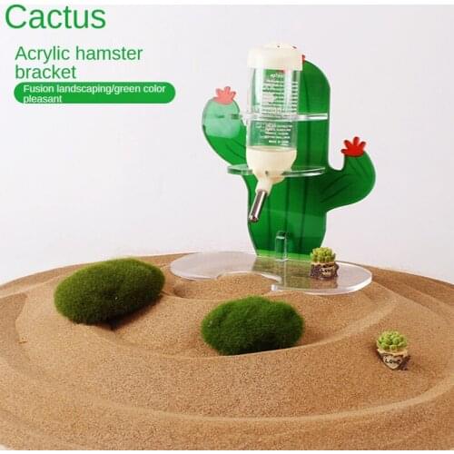 Vertical Hamster Drinker Solid Wood Bracket Hamster Kettle Chipmunk Dwarf Rat Small Animals Kettle Hamster Cage Landscaping