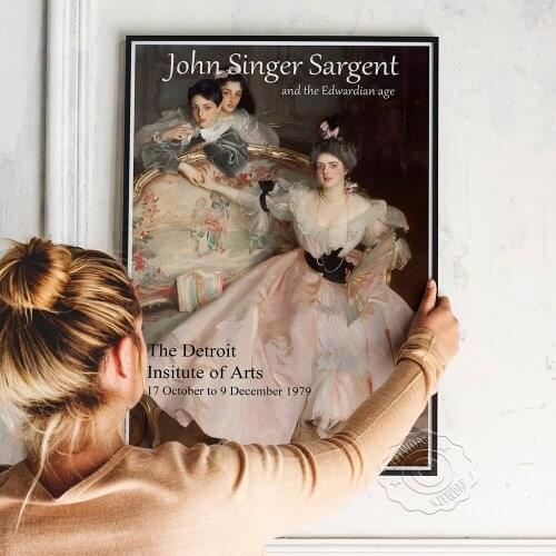 John Singer Sargent Vintage Museum Exhibition Poster, The Detroit Insitute Of Art 'Mrs Carl Meyer And Her Children' Art Prints