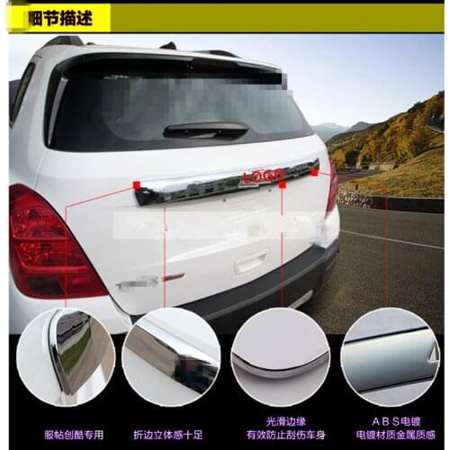 High quality Car ABS Chrome Rear Trunk Lid Cover Trim For Chevrolet Trax 2014-2017 accessories Car styling
