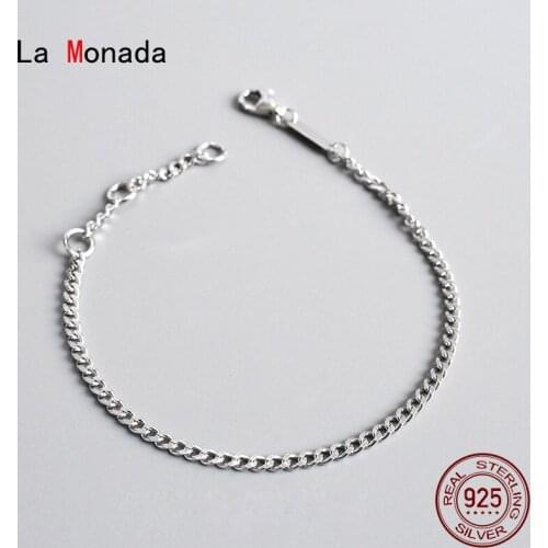 La Monada Bracelets For Women Silver 925 Sterling Vintage Minimalist Fine Silver 925 Jewelry For Womens Bracelets Chain Female